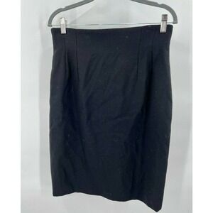 Escada by Margaretha Ley Size 42 100% Virgin Wool Black Pencil Skirt Knee Length